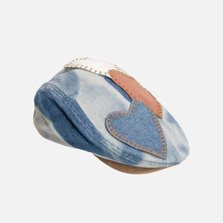patch denim beret