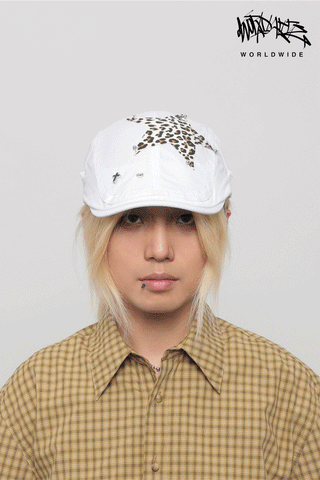 leopard rivet beret