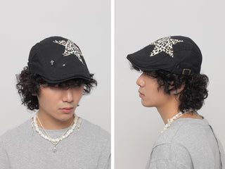 leopard rivet beret