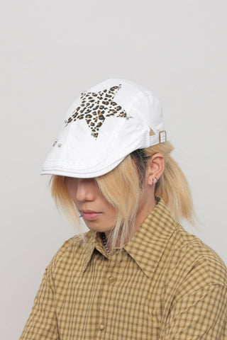 leopard rivet beret