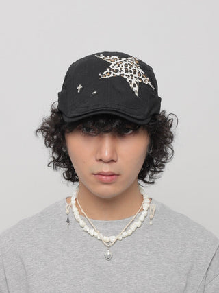 leopard rivet beret