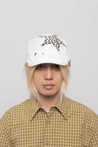 leopard rivet beret