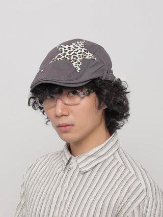 leopard rivet beret
