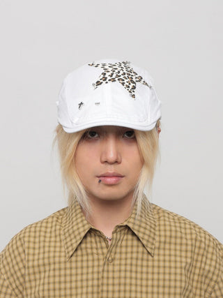 leopard rivet beret