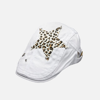 leopard rivet beret
