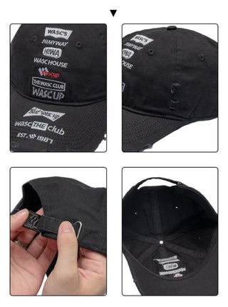 distressed embroidery cap