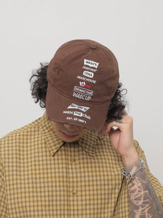 distressed embroidery cap