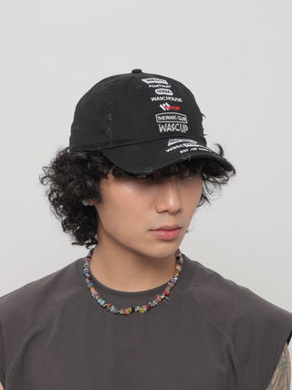 distressed embroidery cap