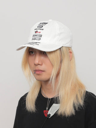distressed embroidery cap