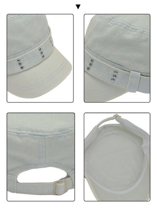 rivet denim cap