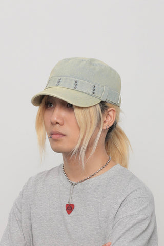 rivet denim cap