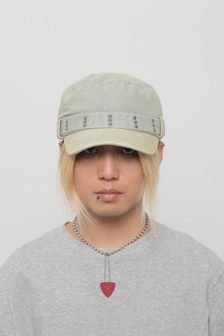 rivet denim cap
