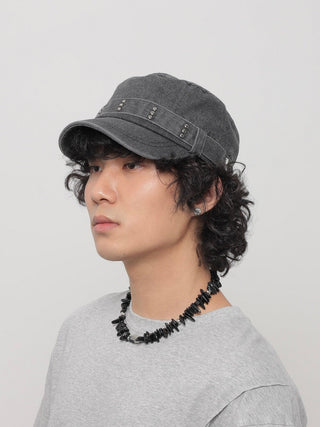 rivet denim cap