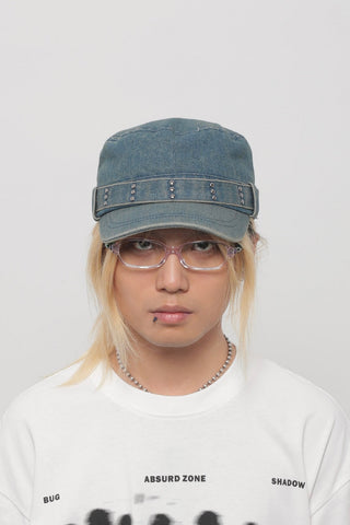 rivet denim cap