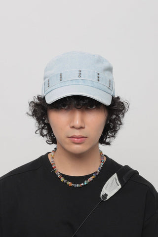 rivet denim cap