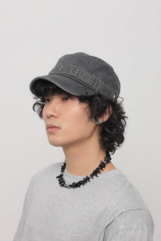 rivet denim cap