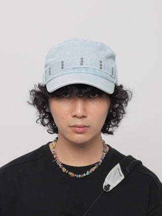 rivet denim cap