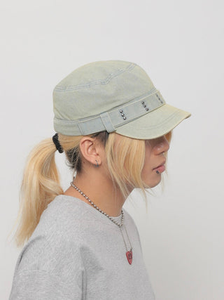 rivet denim cap