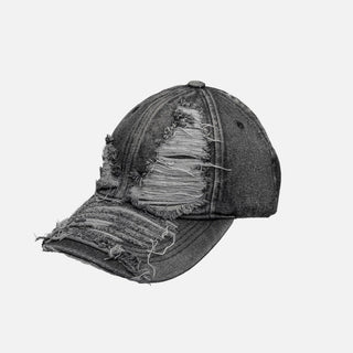 ripped denim cap
