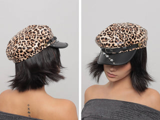 leather newsboy cap