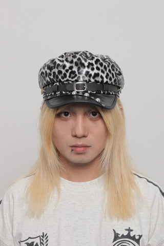 leather newsboy cap