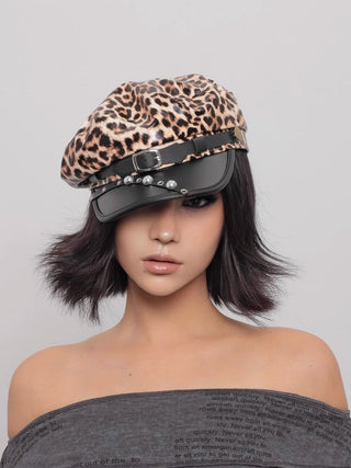 leather newsboy cap