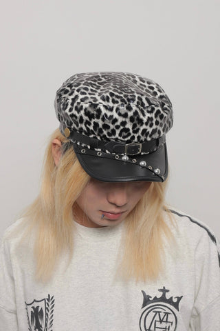 leather newsboy cap