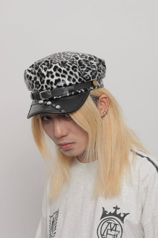 leather newsboy cap