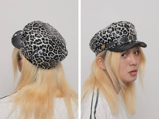 leather newsboy cap