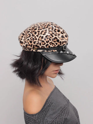 leather newsboy cap