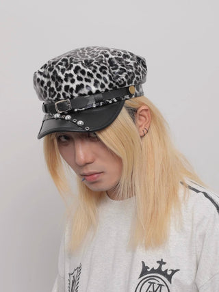 leather newsboy cap