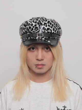 leather newsboy cap