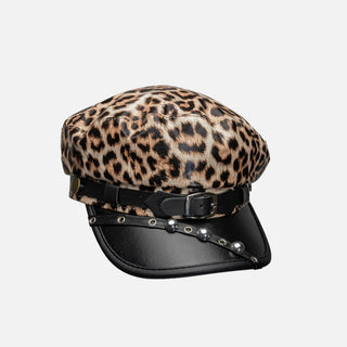 leather newsboy cap