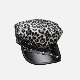 leather newsboy cap