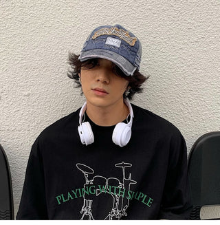 vintage denim cap