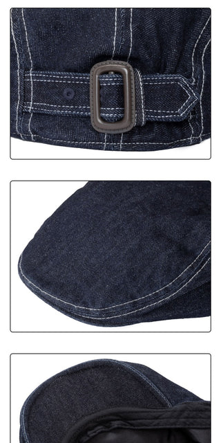 washed denim beret