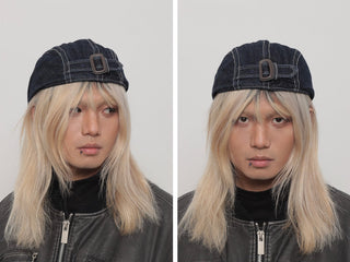 washed denim beret