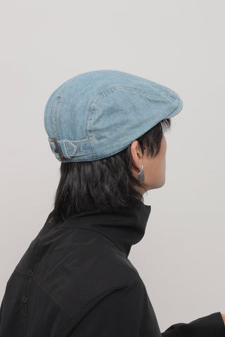 washed denim beret