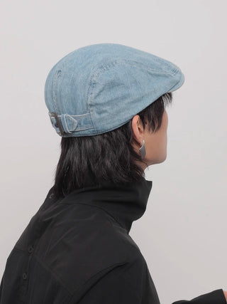 washed denim beret