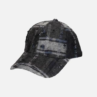 plaid ripped cap