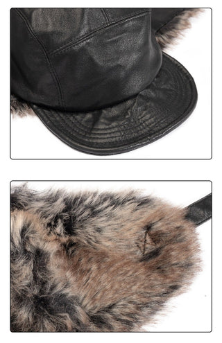 pu plush ushanka