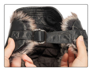 pu plush ushanka
