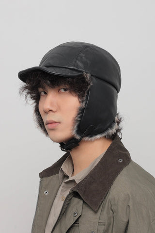 pu plush ushanka