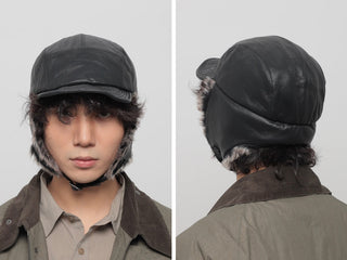 pu plush ushanka
