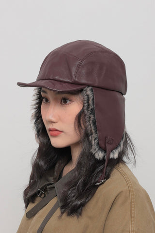 pu plush ushanka