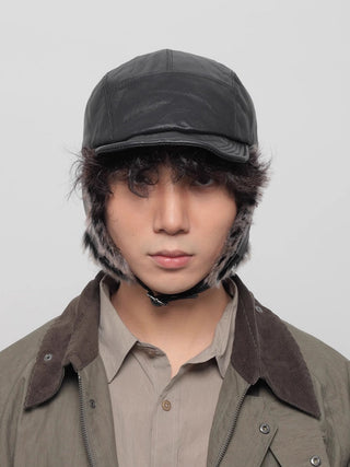 pu plush ushanka