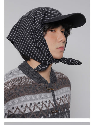 lace-up headscarf cap