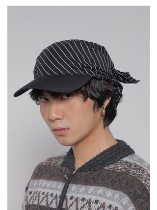 lace-up headscarf cap