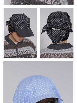 lace-up headscarf cap