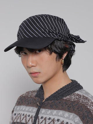 lace-up headscarf cap